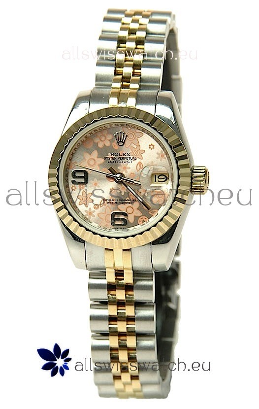 Rolex Datejust Floral Motif Ladies Swiss Replica Watch