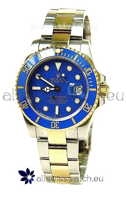 Rolex Submariner Two Tone Swiss Watch in Ceramic Bezel