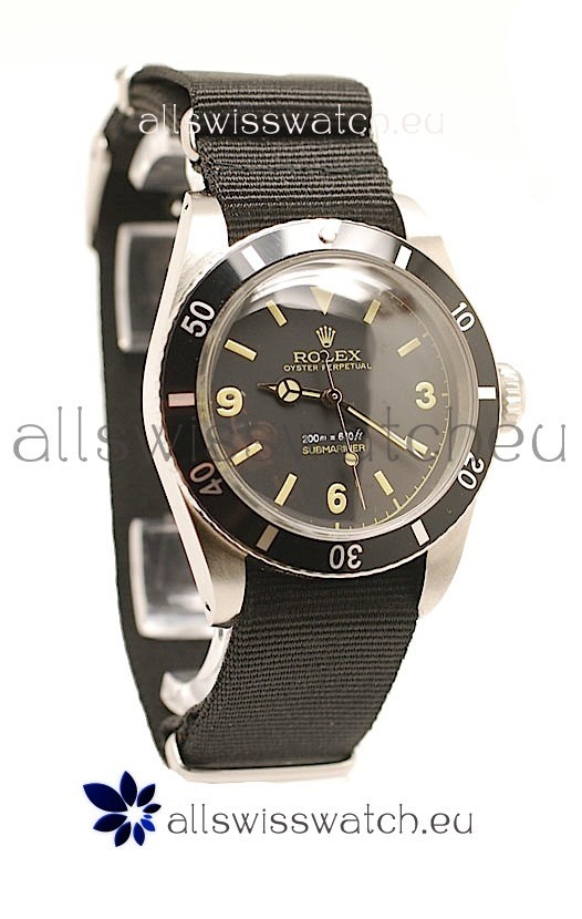 Rolex Submariner Swiss Watch Black Nylon Strap Watch
