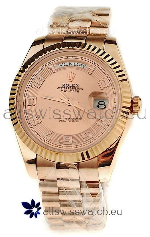 Rolex Day Date Pink Gold Swiss Replica Watch