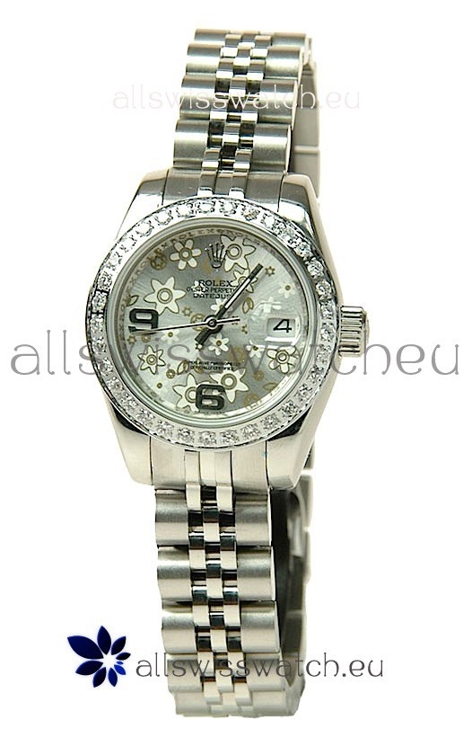 Rolex Floral Motif Datejust Ladies Replica Watch