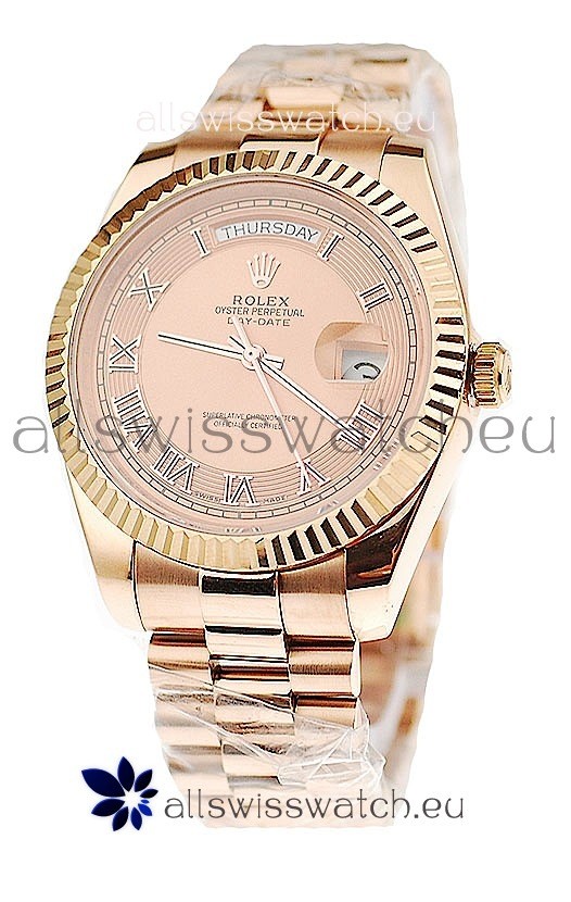 Rolex Day Date Pink Gold Swiss Replica Watch