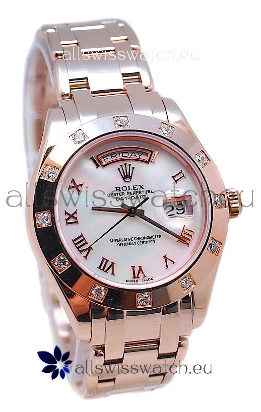 Rolex Day Date White Mother of Pearl Swiss Replica Watch