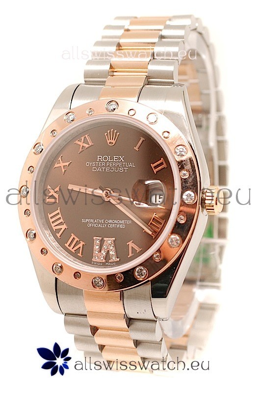 Rolex DateJust Mid-Sized Japanese Replica Rose Gold Watch