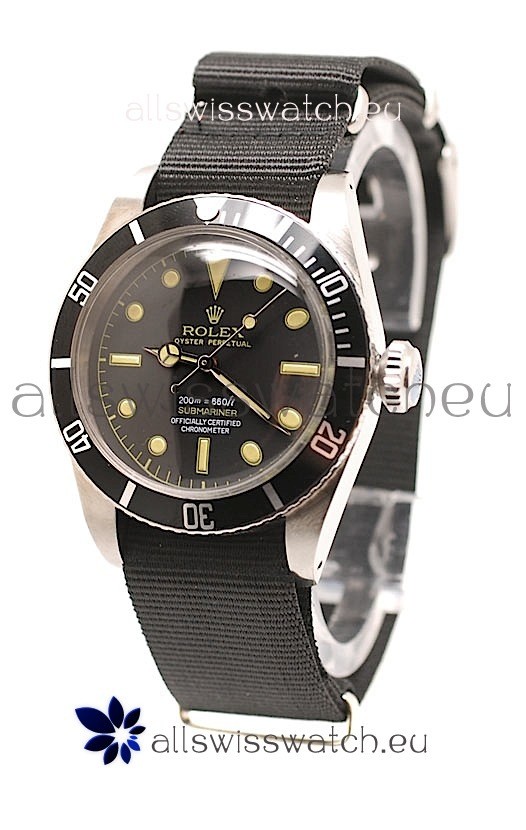 Rolex Submariner Swiss Watch Black Nylon Strap Watch