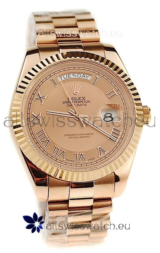 Rolex Day Date Pink Gold Swiss Replica Watch