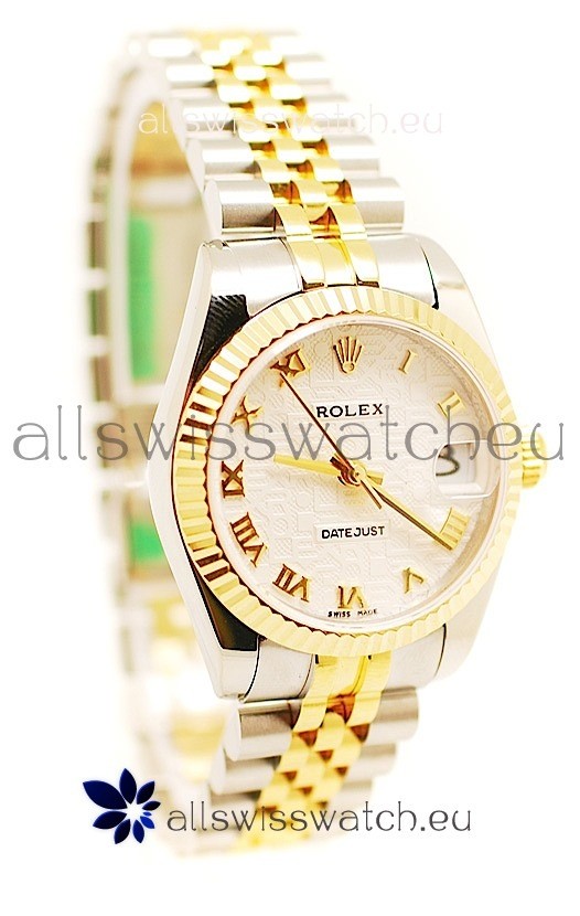 Rolex DateJust Mid-Sized Swiss Replica Two Tone Watch