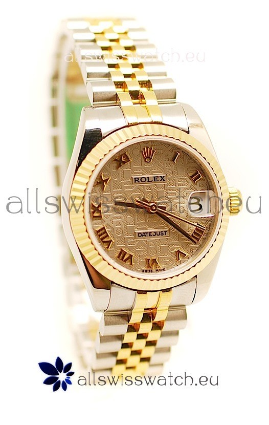 Rolex DateJust Mid-Sized Swiss Replica Two Tone Watch