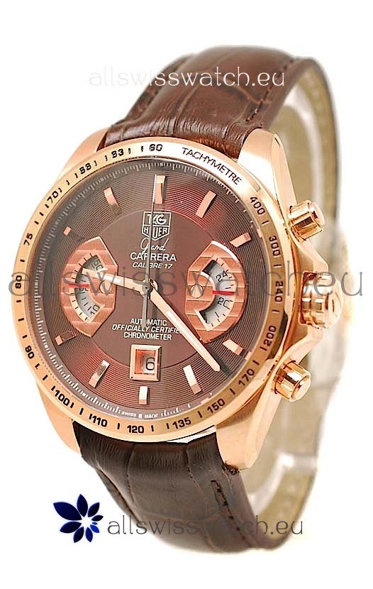 Tag Heuer Grand Carrera Japanese Replica Gold Watch