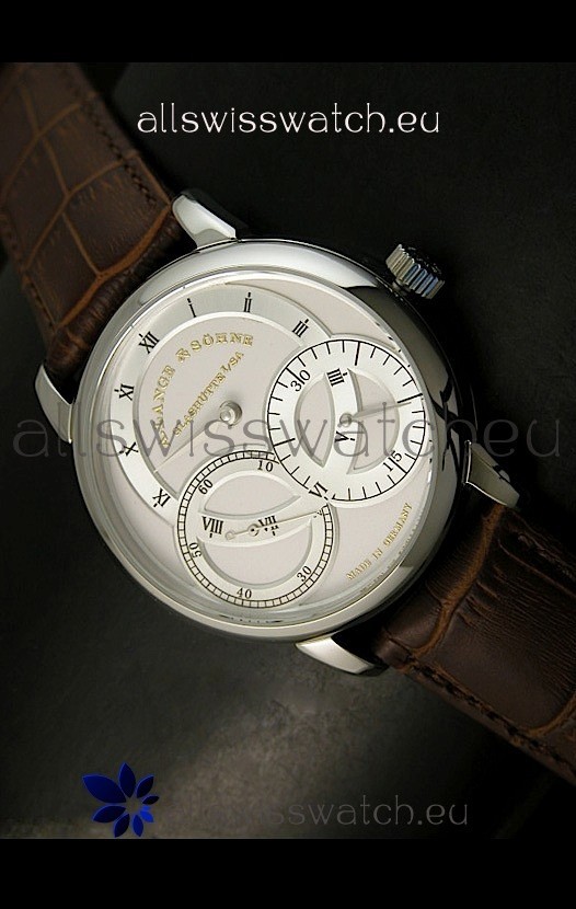 Alange Sohne Dual Sub Dials Japanese Watch Brown Strap