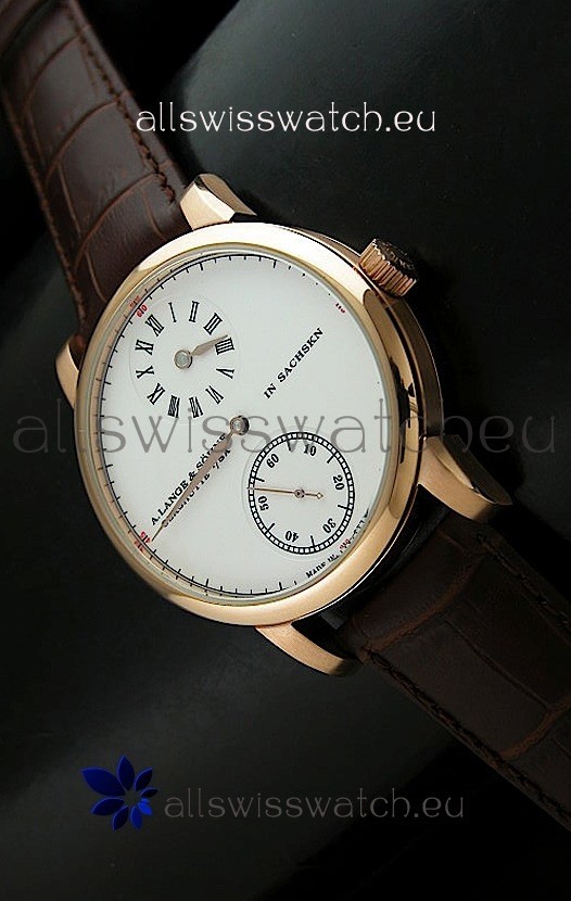 A. Lange & Sohne Cortes de Geneve Decorative Bridges Classic Replica Rose Gold Watch 
