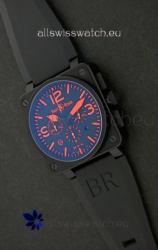 Bell and Ross BR01-94 7750 Swiss Watch in Red Markings