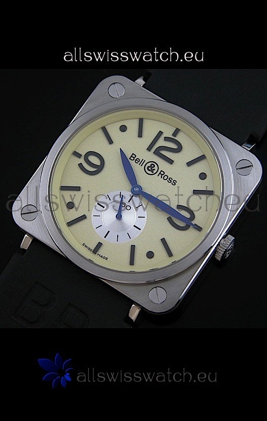 Bell & Ross Japanese Watch in Gold Ivory Dial