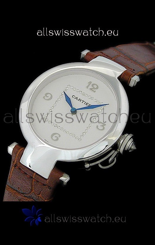 Cartier Pasha de Swiss Replica Automatic Watch in White Dial
