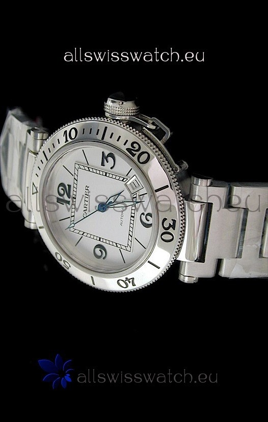 Cartier Pasha de Swiss Replica Watch in White Dial