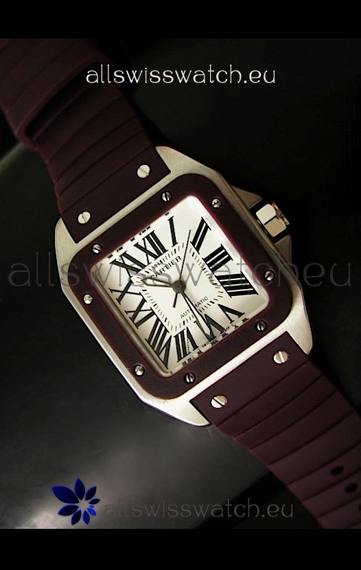 Cartier Santos 100 Swiss Automatic Replica Watch in Brown