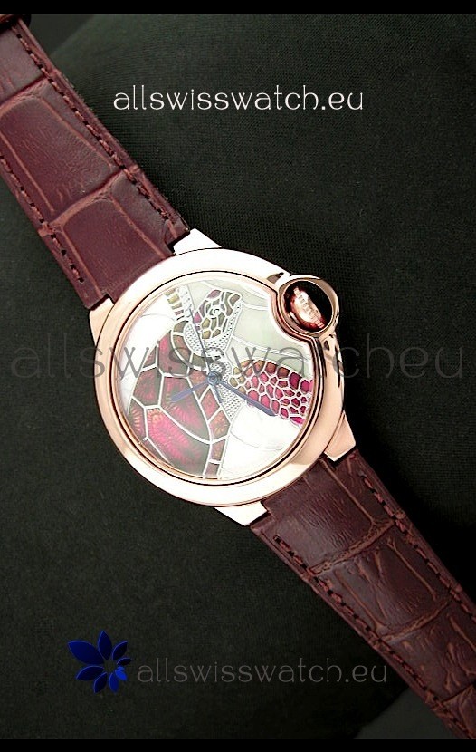 Ballon De Cartier Watch in Turtle Lacquered Dial
