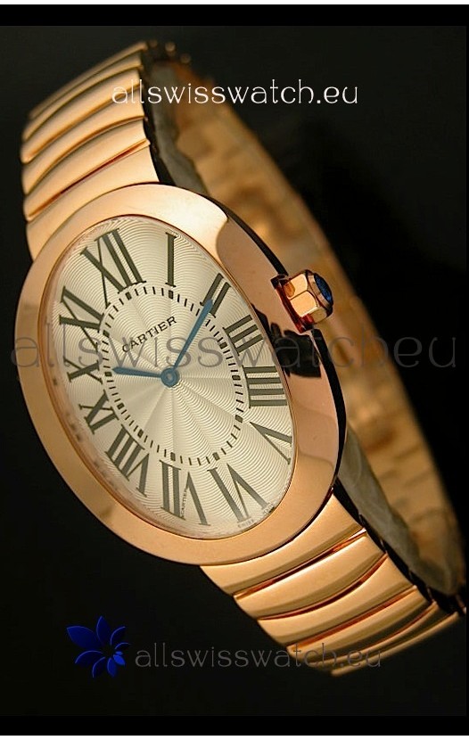 Cartier Baignoire Japanese Replica Watch in Yellow Gold