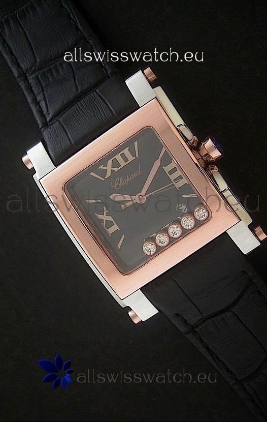 Chopard Happy Sport Swiss Replica Watch in Rose Gold Case