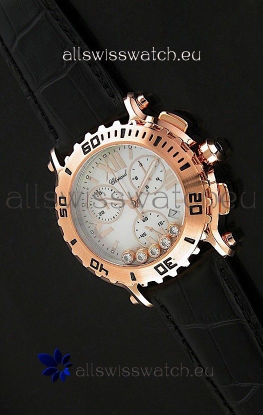 Chopard Happy Sport Swiss Replica Watch in Black Strap