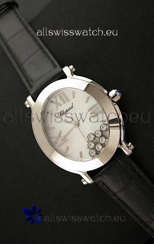 Chopard Happy Sport Ladies Japanese Replica Watch in Steel