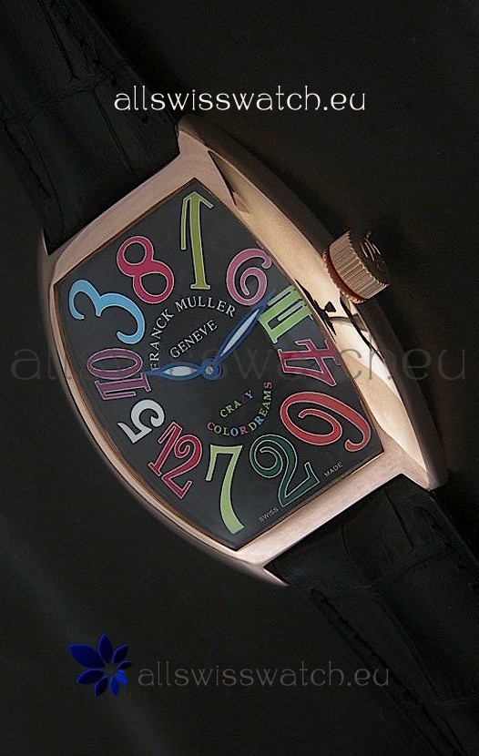 Franck Muller Crazy Color Dreams Japanese Replica Watch in Black Dial
