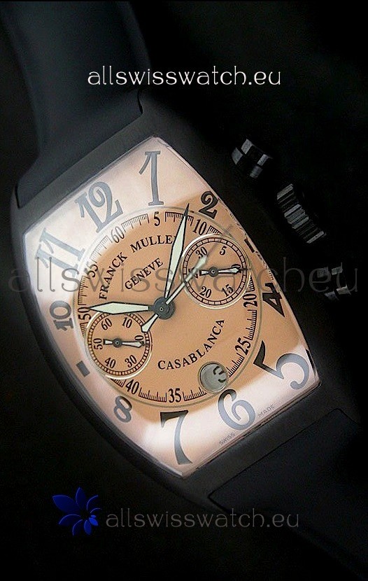 Franck Muller Casa Blanca Japanese Replica Watch in Orange Dial