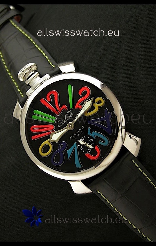 Gaga Milano Italy Japanese Replica Watch in Black Dial