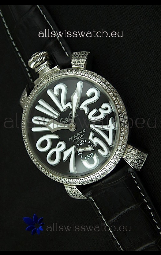 Gaga Milano Italy Manuale Replica Japanese Watch in White Markers