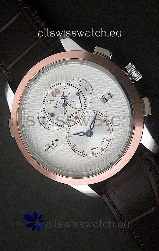 Glashuette ST. Steel Japanese Replica Watch in White Dial