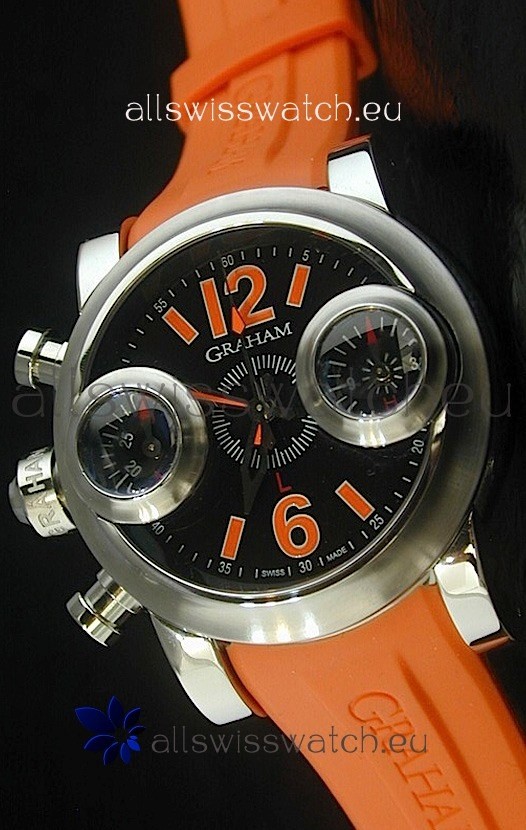 Graham Chronograph Swordfish Swiss Replica Watch in Orange Strap