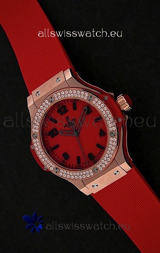 Hublot Big Bang King Swiss Quartz Watch in Diamond Plated