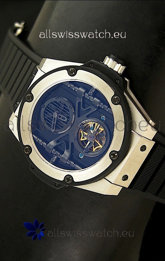 Hublot Big Bang King Power Tourbilon Japanese Replica Watch in Stainless Steel