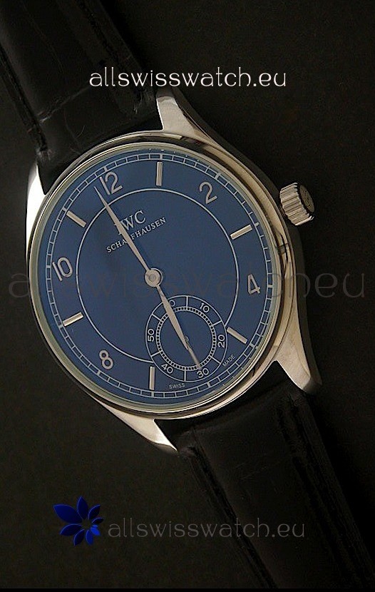 IWC Portuguese FA Jones Japanese Replica Watch in Black Dial
