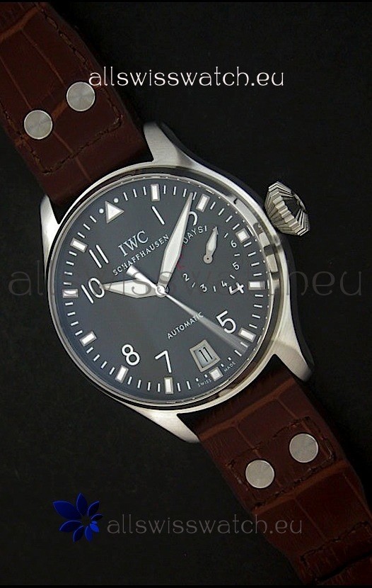 IWC Die Grosse Fliegeruhr Swiss Replica Watch in Black Strap