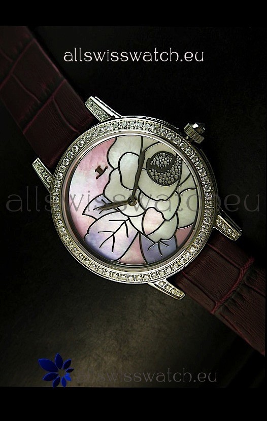 Jaeger LeCoultre Japanese Quartz Movement Ladies Watch - Brown Strap