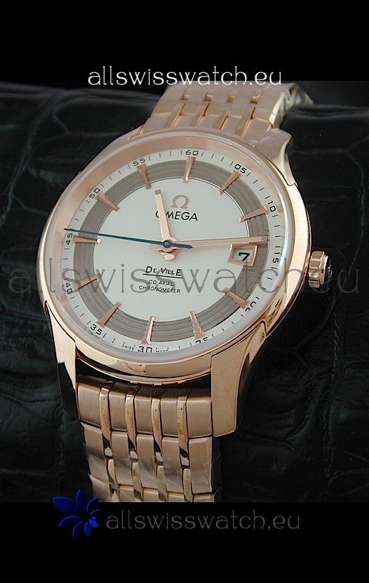 Omega De Ville Hour Vision Watch in Pink Gold Casing