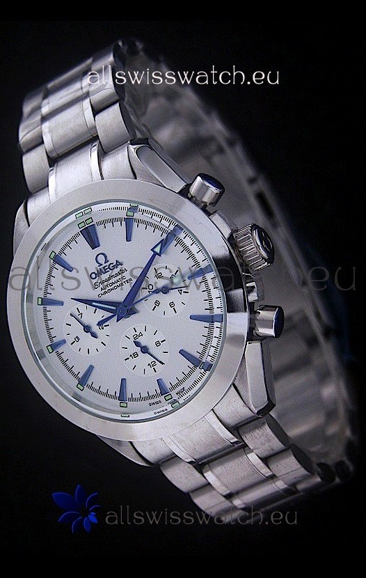 Omega Speedmaster Automatic Chronometer Watch in White Dial