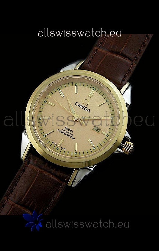 Omega Co-Axial Escapement Mechanical Golden Watch