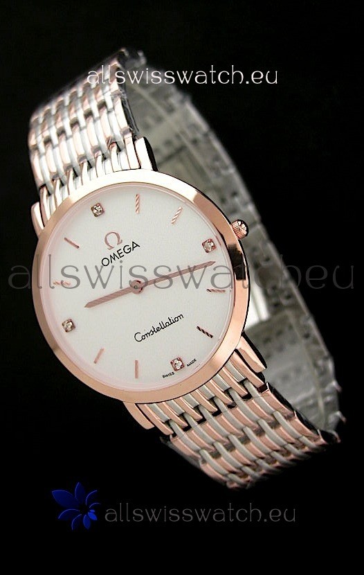 Omega Constellation Japanese Replica Rose Gold Watch