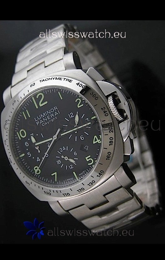 Panerai Luminor Daylight Watch in Steel Strap