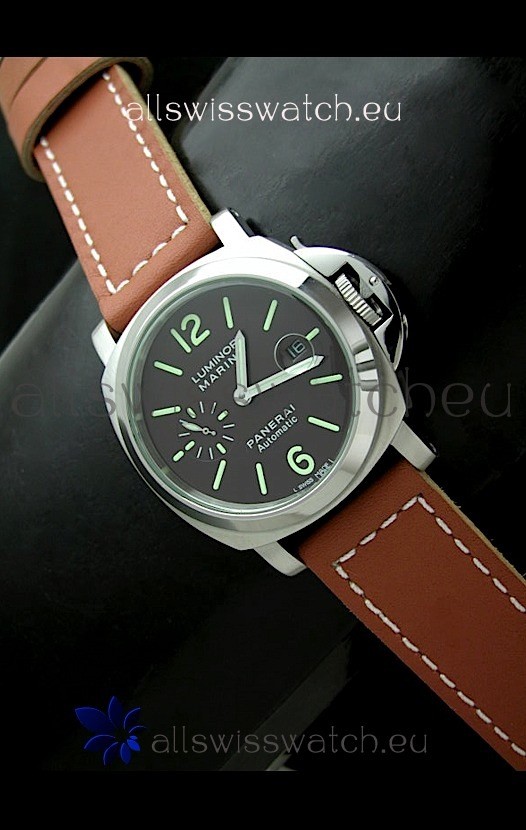 Panerai Luminor Marina Swiss Automatic Steel Watch in Black Dial