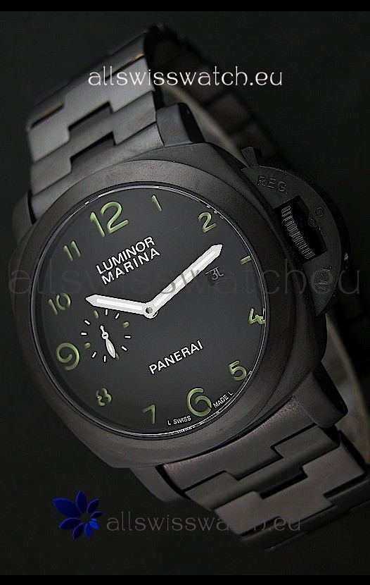 Panerai Luminor Marina Japanese Replica Watch in Green Markers