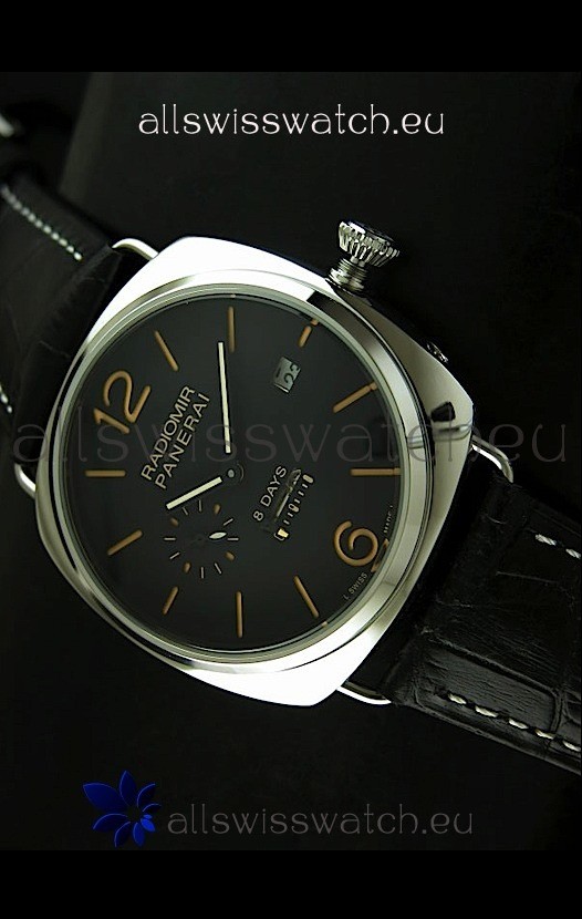 Panerai Radiomir 8 Days Japanese Replica Watch in Black Dial