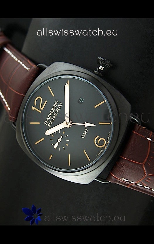 Panerai Radiomir GMT Japanese Replica Watch in PVD Case