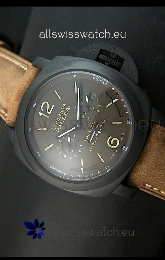 Panerai PAM365 L’Astronomo Luminor 1950 GMT Equation of Time Watch Brown Dial PVD
