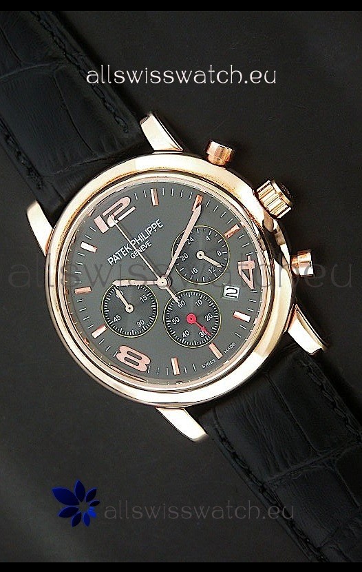 Patek Philippe Perpetual Calender Japanese Steel Watch in Grey Dial