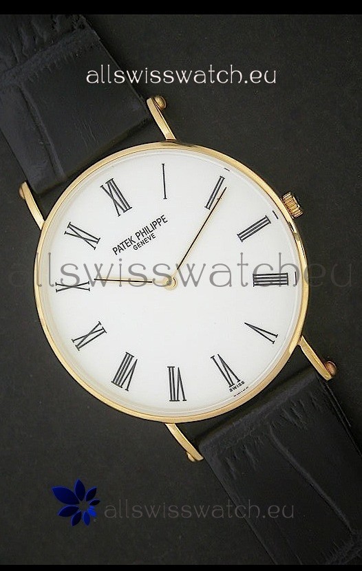 Patek Philippe Calatrava Japanese Quaartz Watch in White Dial