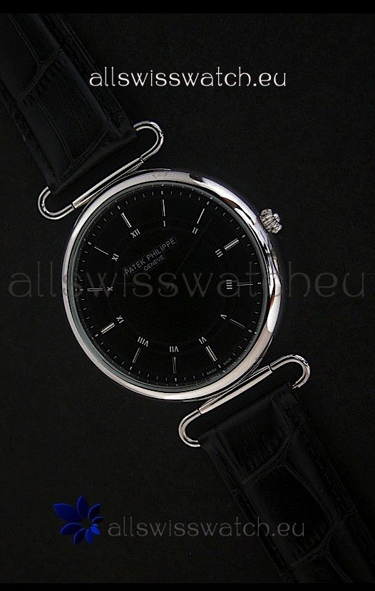 Patek Philippe Calatrava Japanese Quaartz Watch in Black