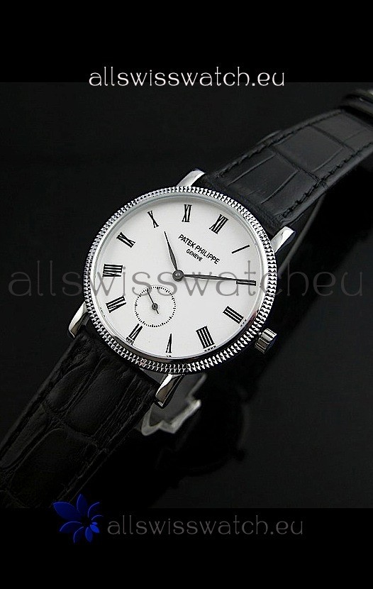 Patek Philippe Calatrava Japanese Mens Watch in White Dial